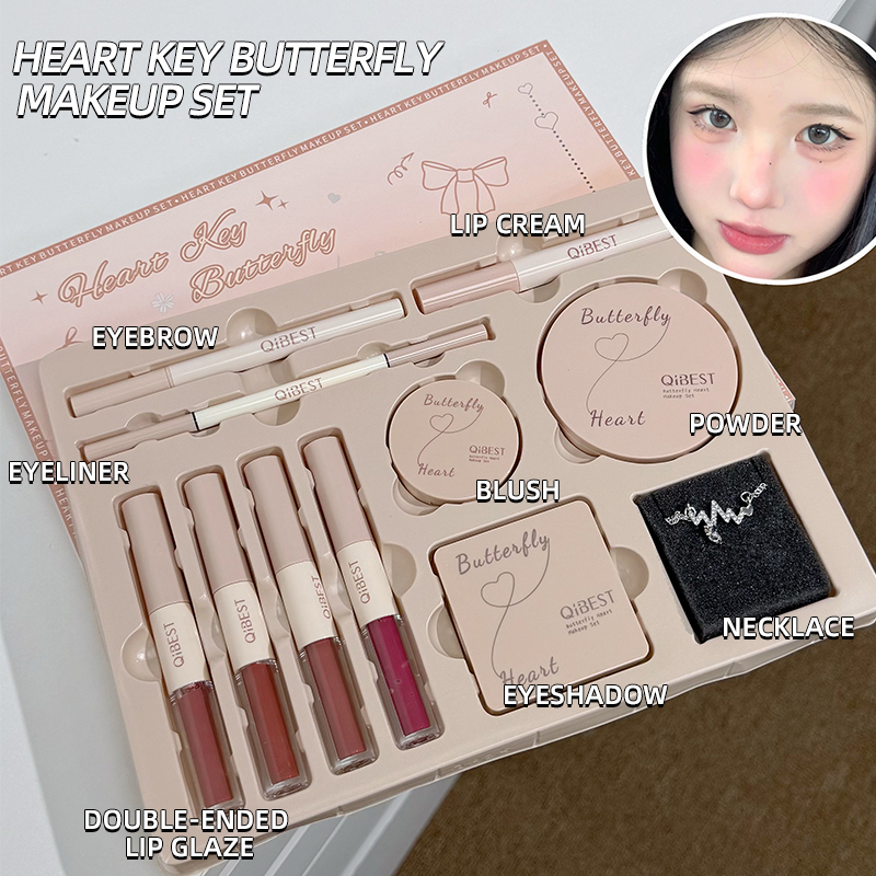 Huda Beauty Makeup Set - Make-up geschenkdoos Vlinderboog Hart Limited Lippenstift