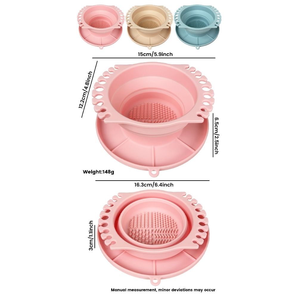 Makeup Brush Set - Siliconen make-upborstel Reinigingskom Droogreinigingsontwerp Herbruikbare borstelopbergset
