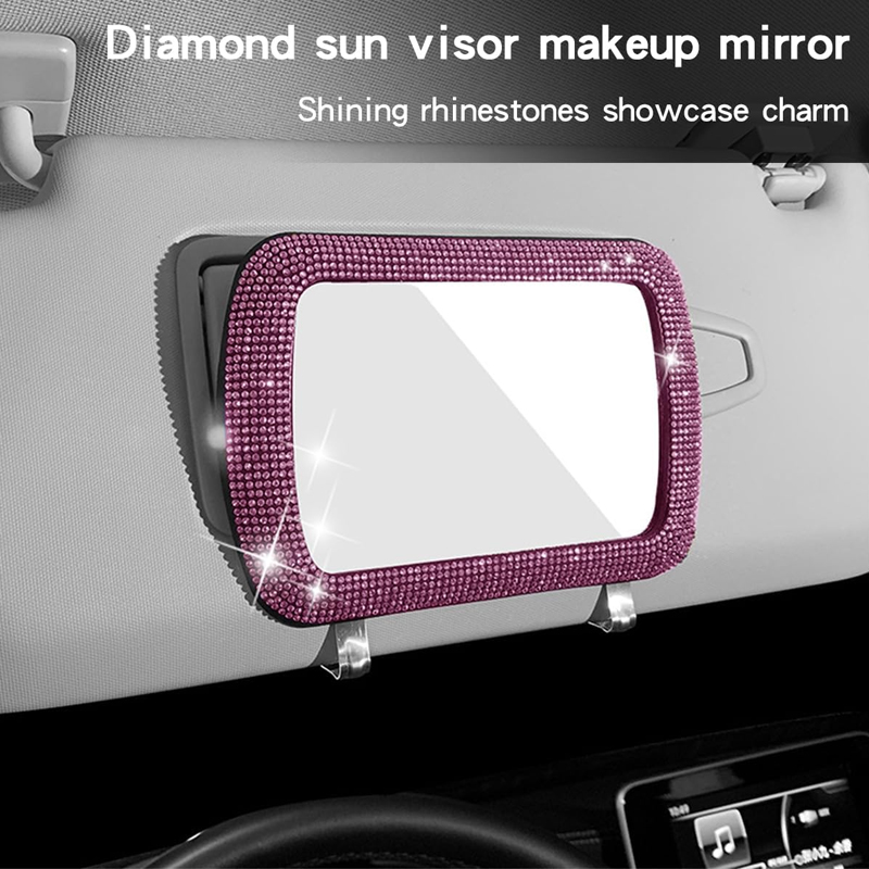Beauty Makeup Hd - Luxe Volledig Diamantversierde Auto Make-up Spiegel