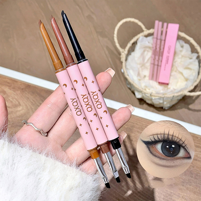 Makeup Brush Set - QXQY Eyeliner met dubbele kop, twee-in-één