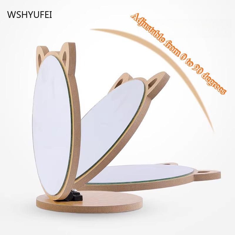 Beauty Makeup Hd - Creatieve Houten Hd Make-Up Spiegel Sleek