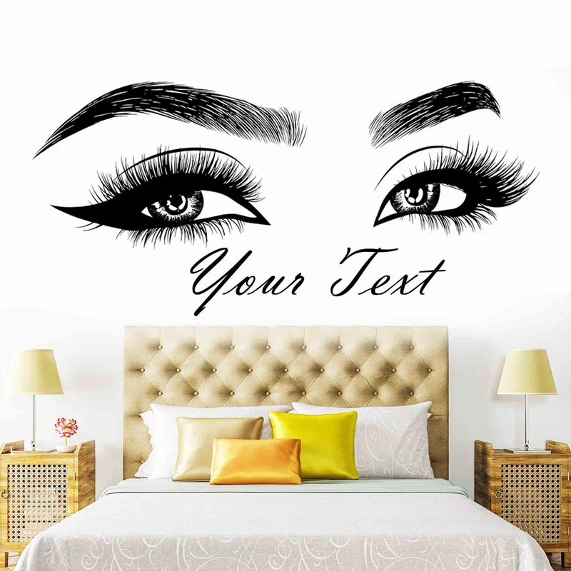 Makeup Is Beauty Quotes - Wimpers wenkbrauwen vinyl sticker schoonheidssalon muur