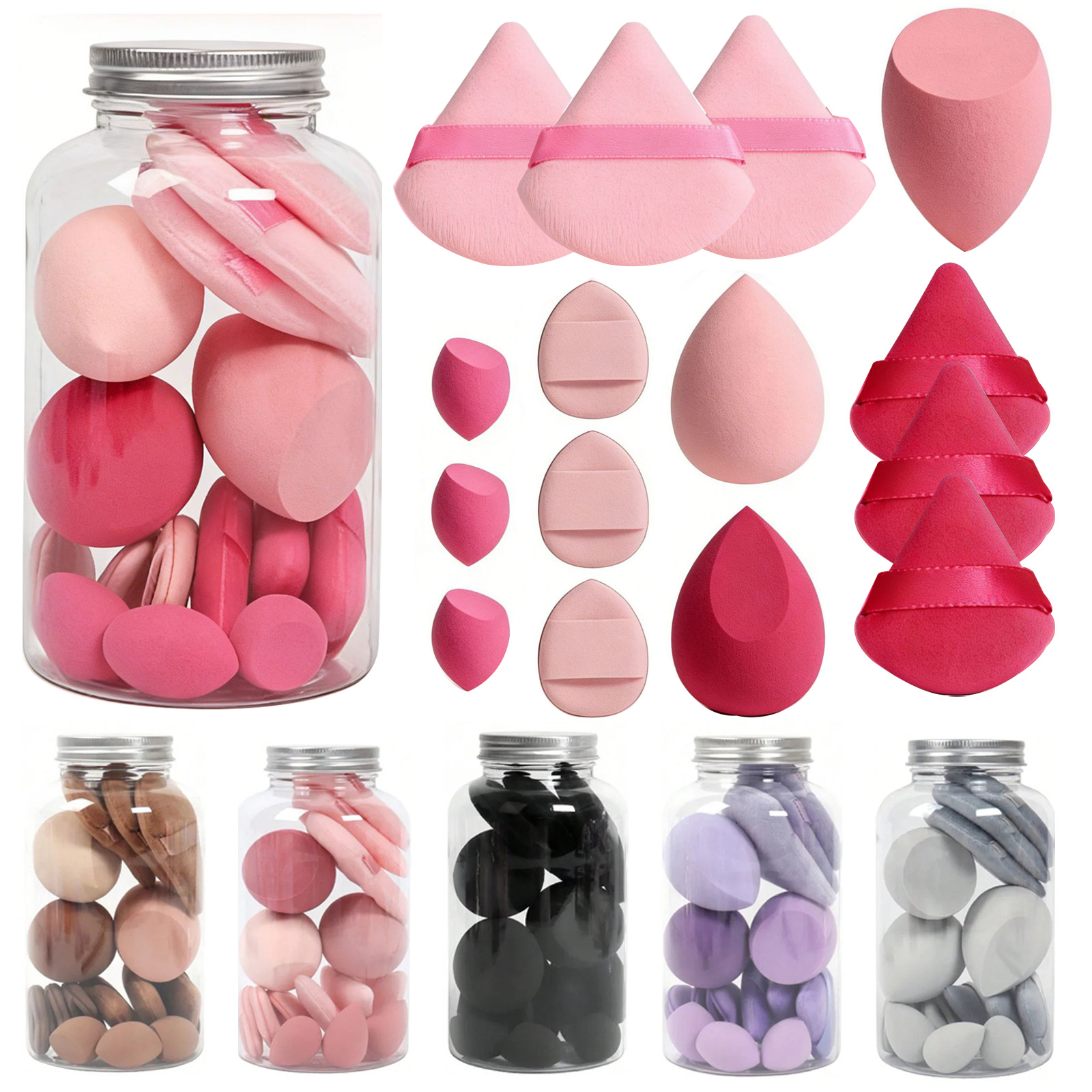 Beauty Blender In Makeup - 15-delige make-upsponsset, schoonheidssponzen, blender, mini-make-up voor