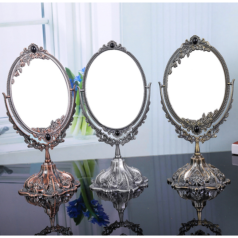 Beauty Makeup Hd - Vintage Metalen Dubbelzijdig Make-Up Spiegel Hd
