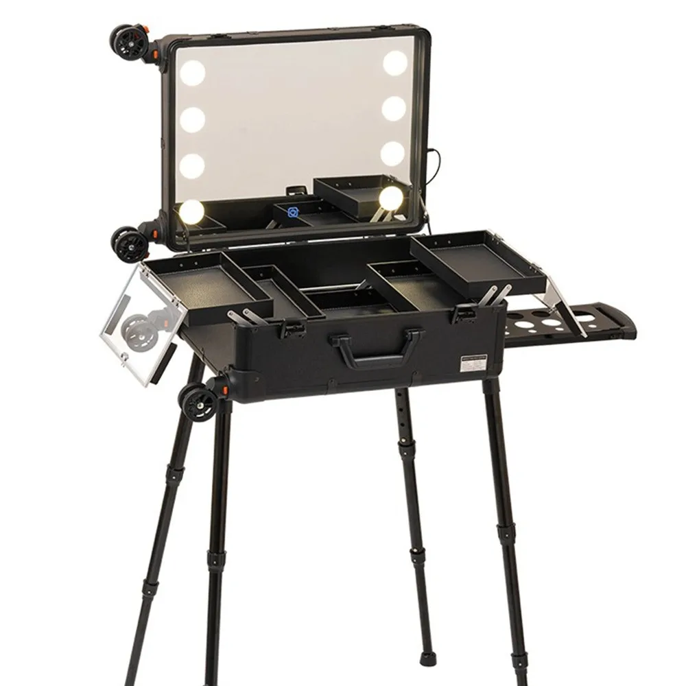 Beauty And Makeup Studio - Professionele rollende make-up koffer met aluminium