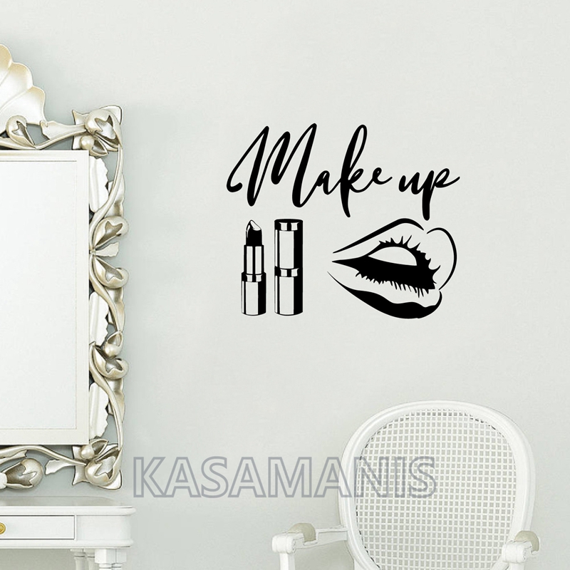 Makeup Is Beauty Quotes - Make-Up Quote Wall Art Decals Schoonheidssalon