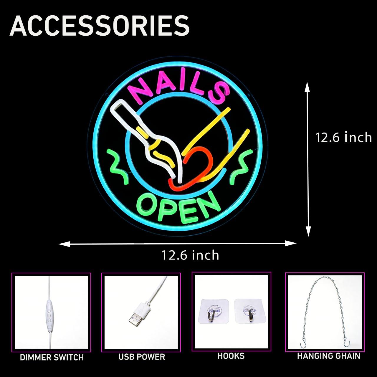 Nails Open Neon Sign USB Dimba - Beauty And Makeup Studio recensie en prijs