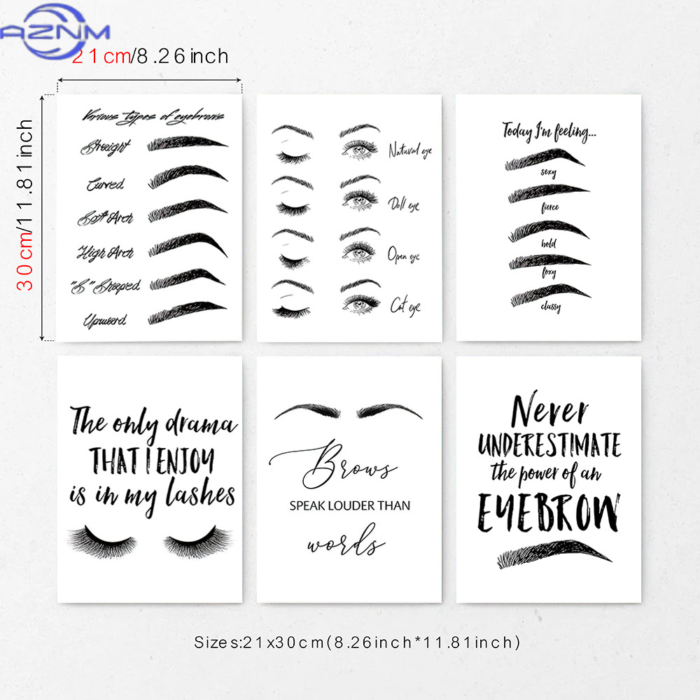 Set van 6 wenkbrauw- en wimper - Makeup Is Beauty Quotes recensie en prijs
