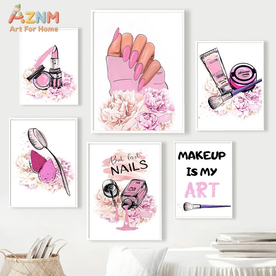 AZNM roze nagelmake-up canvas  - Makeup Is Beauty Quotes recensie en prijs