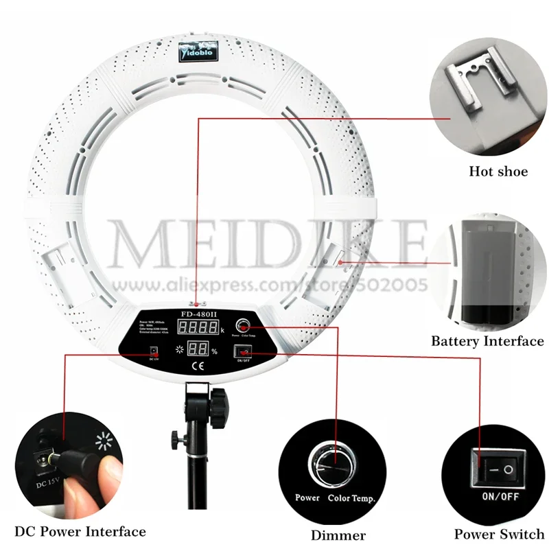 Yidoblo 96W Ring Light FD-480  - Beauty And Makeup Studio recensie en prijs
